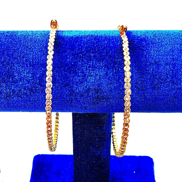 3mm Rhinestone Hoops - Picture 2 of 9